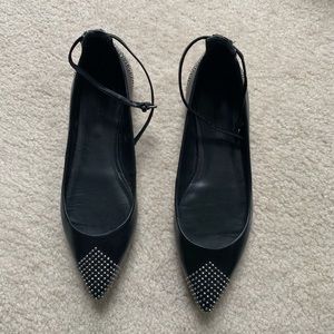 Zara Black Leather Flats.